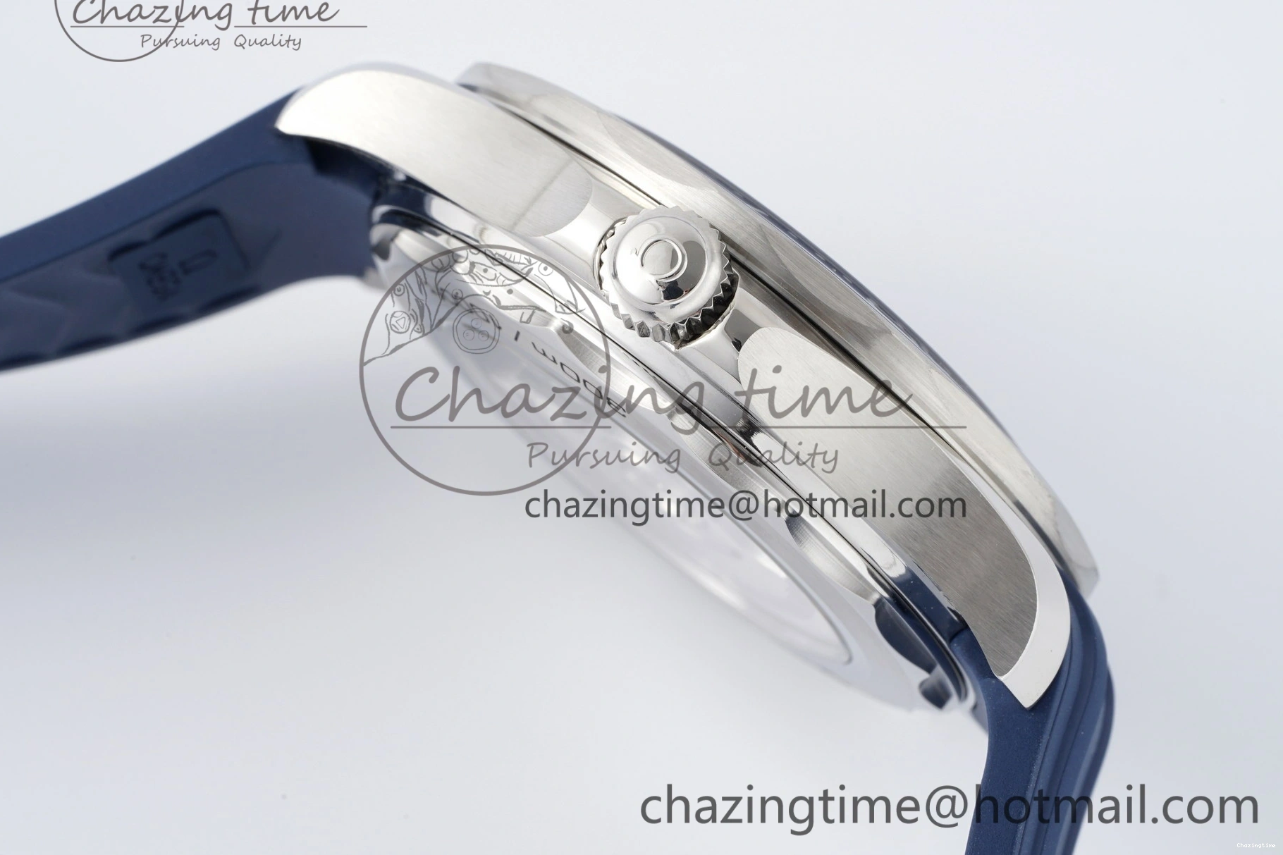 0328 Fashionable Seamaster Diver 300M ZF 1:1 Best Edition Blue Ceramic Blue Dial on Blue Rubber Strap A 7822